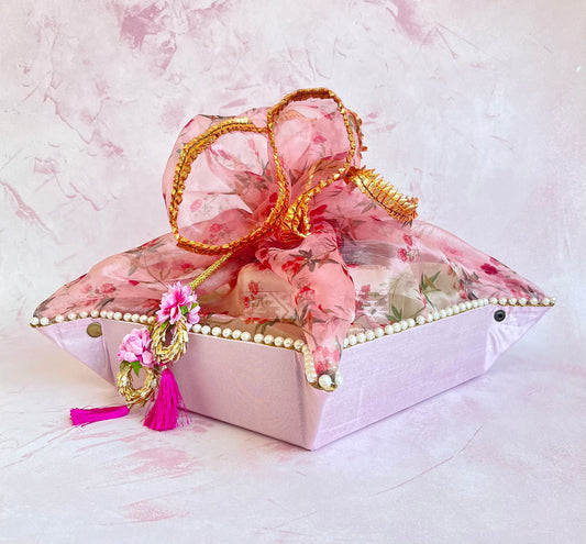 Wedding Gift Hamper Basket - Floral Pink